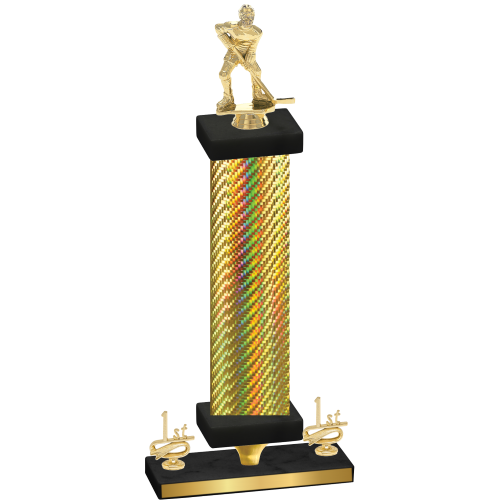 Premium Single Gold Carbon Fiber First Place Hockey Trophy