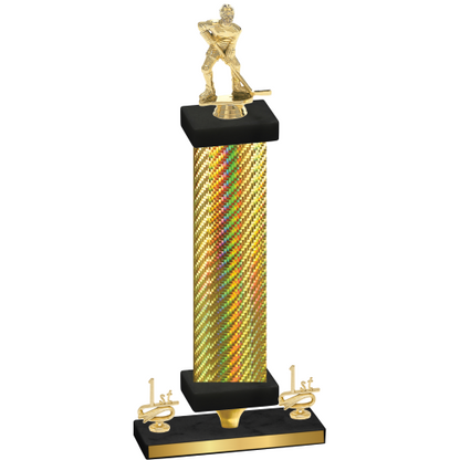 Premium Single Gold Carbon Fiber First Place Hockey Trophy