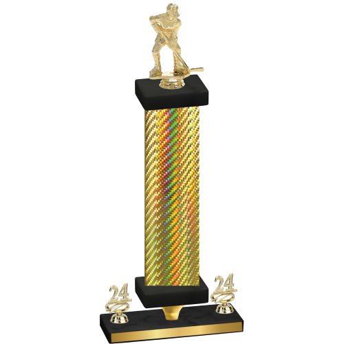 Premium Single Gold Carbon Fiber Year Hockey Trophy