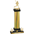 Premium Single Gold Carbon Fiber Fourth Place Lacrosse Trophy