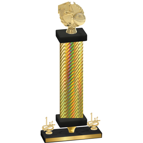 Premium Single Gold Carbon Fiber First Place Basketball Trophy