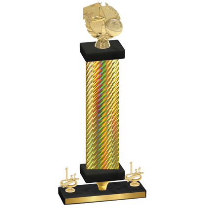 Premium Single Gold Carbon Fiber First Place Basketball Trophy
