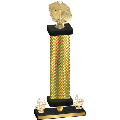 Premium Single Gold Carbon Fiber Fourth Place Basketball Trophy