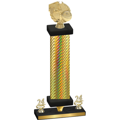 Premium Single Gold Carbon Fiber Year Basketball Trophy