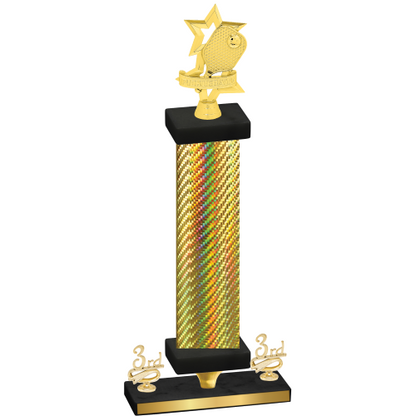 Premium Single Gold Carbon Fiber Third Place Pickleball Trophy