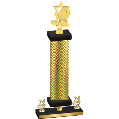 Premium Single Gold Carbon Fiber Year Pickleball Trophy