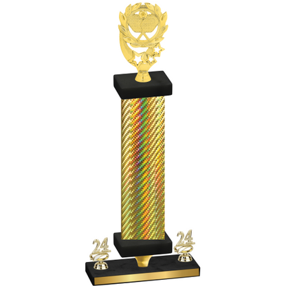 Premium Single Gold Carbon Fiber Year Pickleball Trophy