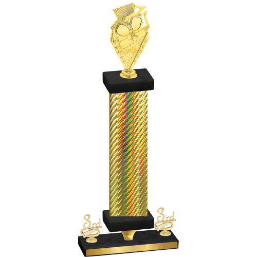 Premium Single Gold Carbon Fiber Third Place Pickleball Trophy