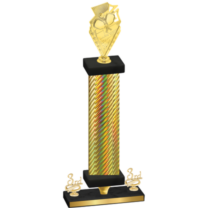 Premium Single Gold Carbon Fiber Third Place Pickleball Trophy