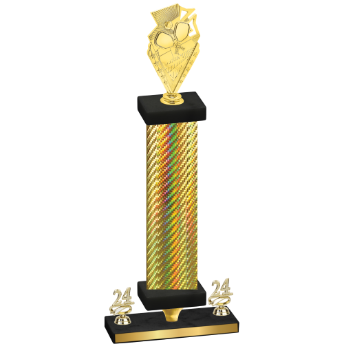 Premium Single Gold Carbon Fiber Year Pickleball Trophy