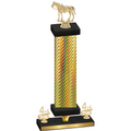 Premium Single Gold Carbon Fiber Fourth Place Horses Trophy
