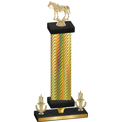 Premium Single Gold Carbon Fiber Victory Horses Trophy