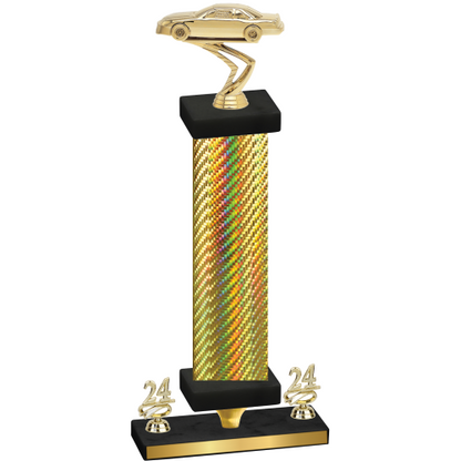 Premium Single Gold Carbon Fiber Year Cars Trophy