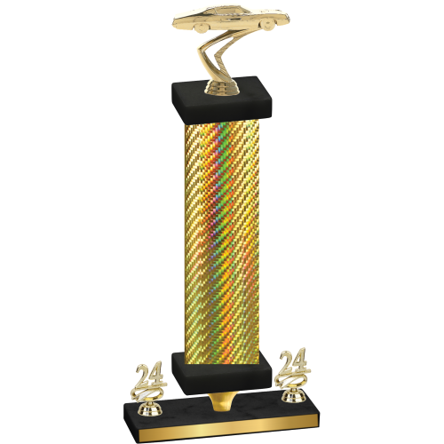 Premium Single Gold Carbon Fiber Year Cars Trophy