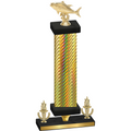 Premium Single Gold Carbon Fiber Victory Fishing Trophy