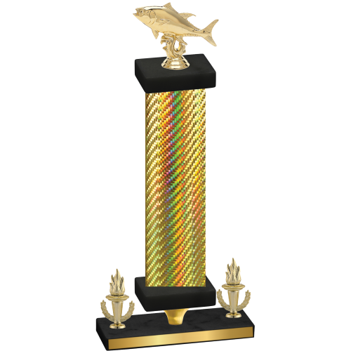 Premium Single Gold Carbon Fiber Victory Fishing Trophy