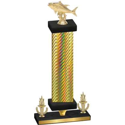Premium Single Gold Carbon Fiber Victory Fishing Trophy