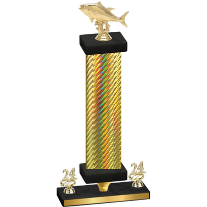 Premium Single Gold Carbon Fiber Year Fishing Trophy