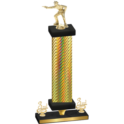 Premium Single Gold Carbon Fiber Third Place Shooter Trophy