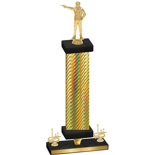 Premium Single Gold Carbon Fiber First Place Shooter Trophy