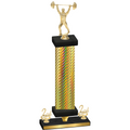 Premium Single Gold Carbon Fiber Second Place Weights Trophy