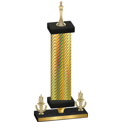 Premium Single Gold Carbon Fiber Victory Chess Trophy