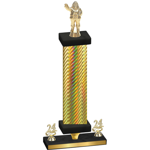 Premium Single Gold Carbon Fiber Year Holiday Trophy