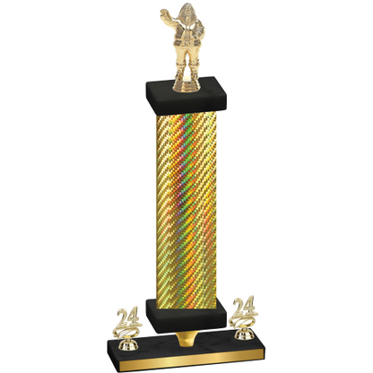 Premium Single Gold Carbon Fiber Year Holiday Trophy