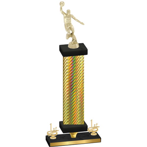 Premium Single Gold Carbon Fiber First Place Basketball Trophy