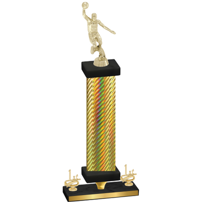 Premium Single Gold Carbon Fiber First Place Basketball Trophy