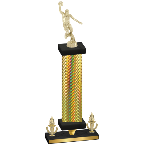 Premium Single Gold Carbon Fiber Victory Basketball Trophy