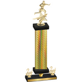 Premium Single Gold Carbon Fiber Second Place Flag Football Trophy