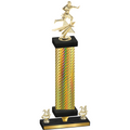 Premium Single Gold Carbon Fiber Year Flag Football Trophy