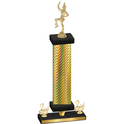 Premium Single Gold Carbon Fiber Second Place Majorette Trophy