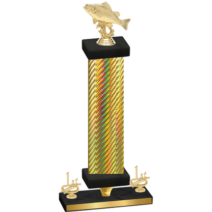 Premium Single Gold Carbon Fiber First Place Fishing Trophy