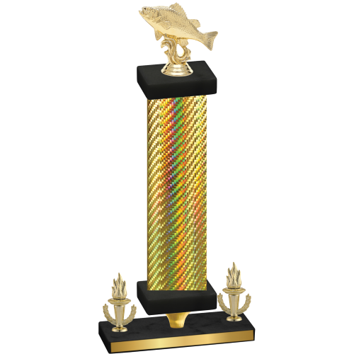 Premium Single Gold Carbon Fiber Victory Fishing Trophy