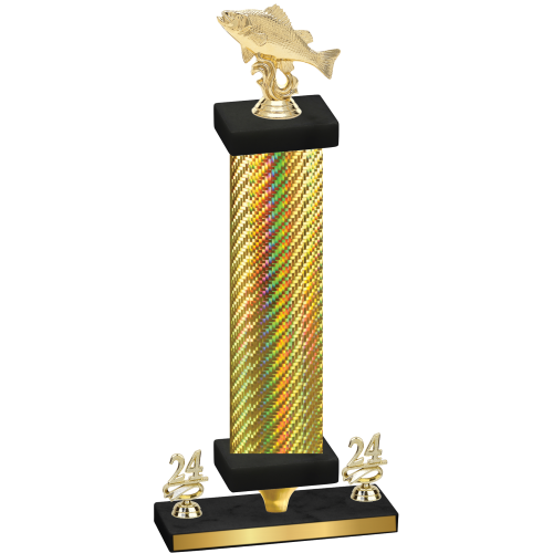 Premium Single Gold Carbon Fiber Year Fishing Trophy