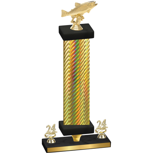 Premium Single Gold Carbon Fiber Year Fishing Trophy