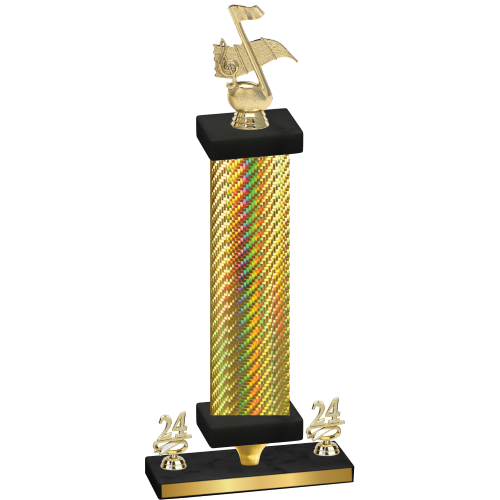 Premium Single Gold Carbon Fiber Year Music Trophy