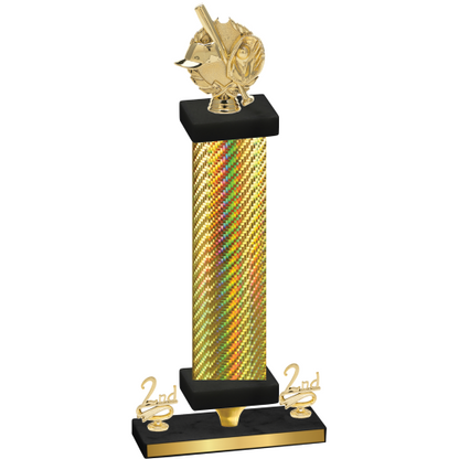 Premium Single Gold Carbon Fiber Second Place Baseball Trophy
