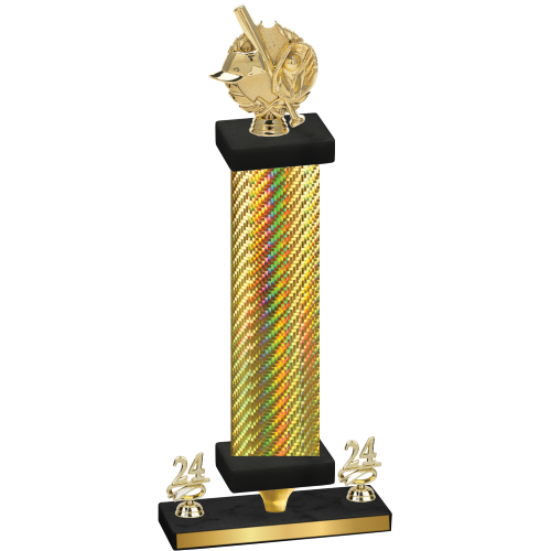 Premium Single Gold Carbon Fiber Year Baseball Trophy
