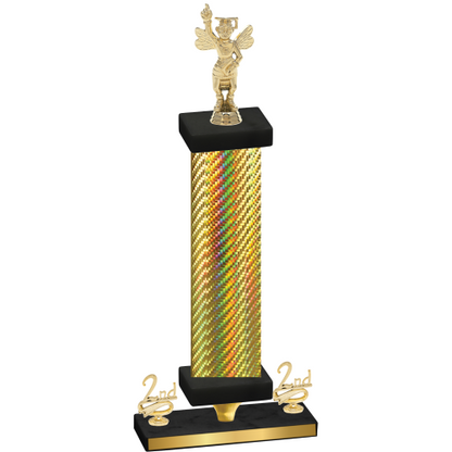 Premium Single Gold Carbon Fiber Second Place Academics Trophy
