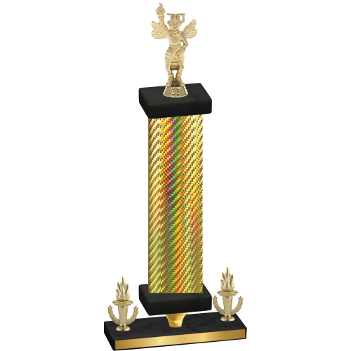 Premium Single Gold Carbon Fiber Victory Academics Trophy