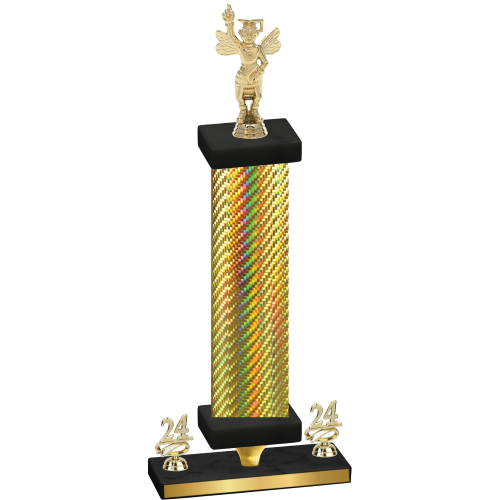Premium Single Gold Carbon Fiber Year Academics Trophy