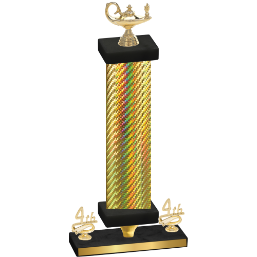 Premium Single Gold Carbon Fiber Fourth Place Academics Trophy