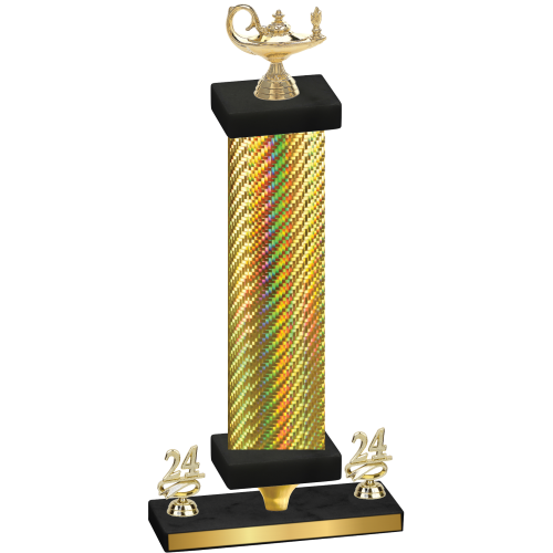 Premium Single Gold Carbon Fiber Year Academics Trophy
