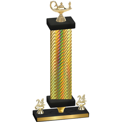Premium Single Gold Carbon Fiber Year Academics Trophy
