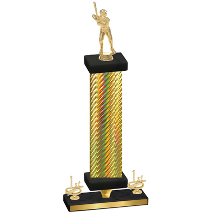 Premium Single Gold Carbon Fiber First Place Baseball Trophy