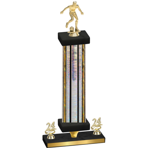 Premium Single Silver Glacier Year Soccer Trophy