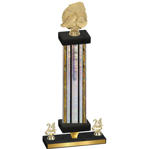 Premium Single Silver Glacier Year Soccer Trophy